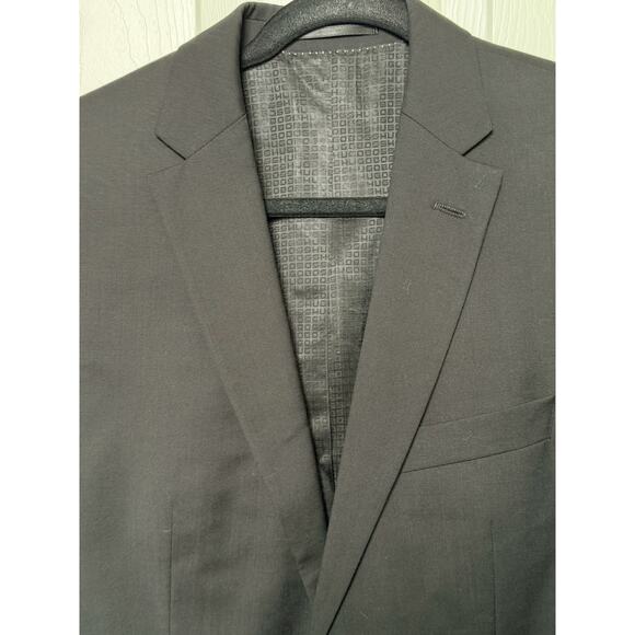Hugo Boss Pasini2/Movie2 Super 100 Wool Blazer Mens 38L Black 2-Button Jacket - Picture 2 of 12